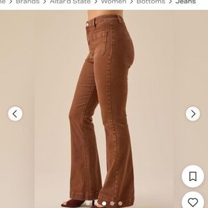 Altar'd State Brown Flare Wide-Leg Jeans